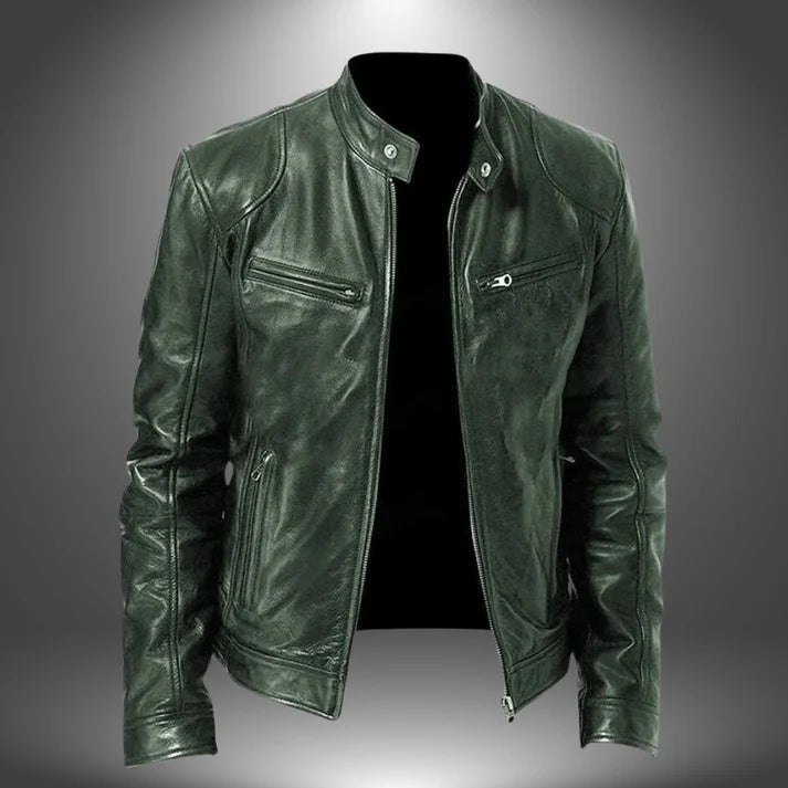 CHAQUETA JONH DE CUERO ARTESANAL PARA HOMBRES