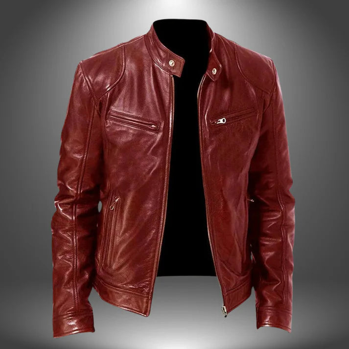 CHAQUETA JONH DE CUERO ARTESANAL PARA HOMBRES