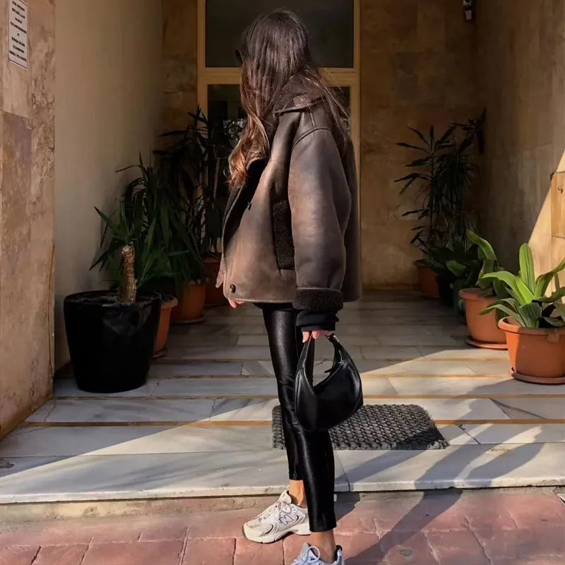 CHAQUETA CUERO MUJER GINA