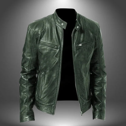 CHAQUETA JONH DE CUERO ARTESANAL PARA HOMBRES