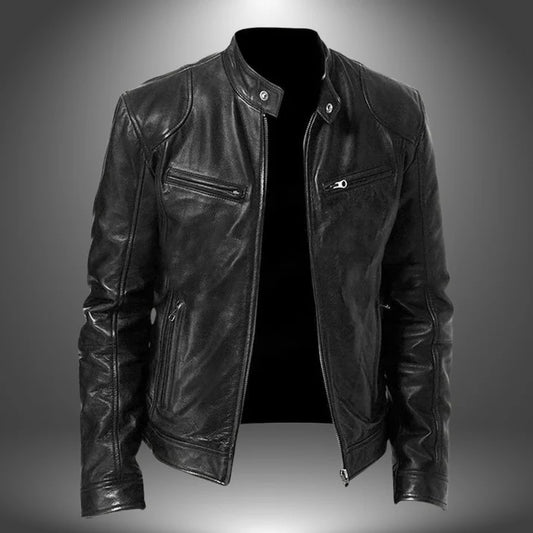 CHAQUETA JONH DE CUERO ARTESANAL PARA HOMBRES