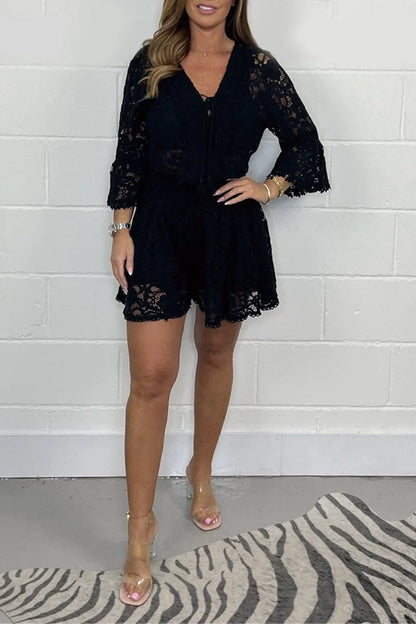 TRAJE CASUAL ENCAJE FLORAL