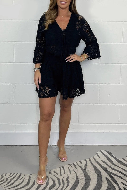TRAJE CASUAL ENCAJE FLORAL