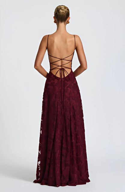 Vestido Maxi de Corset con Encaje  Floral