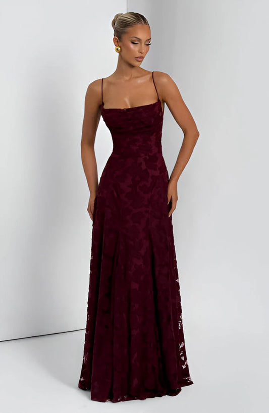 Vestido Maxi de Corset con Encaje  Floral